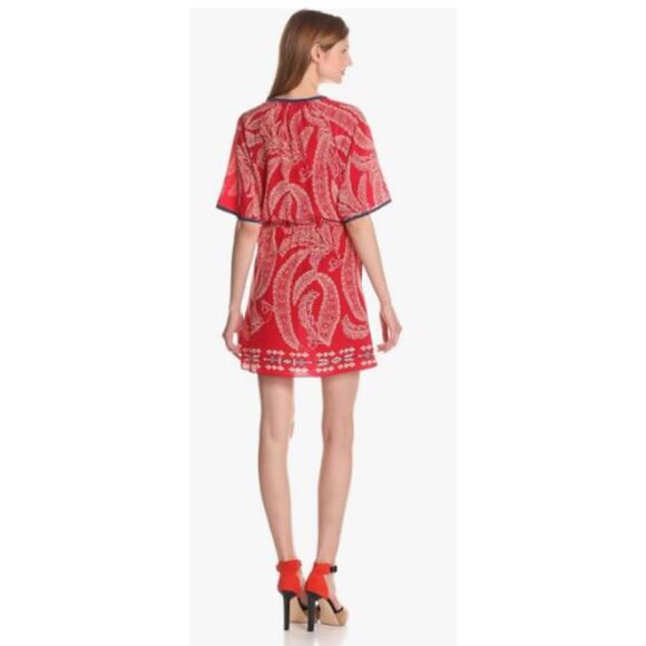 NWT Plenty by Tracy Reese Small 100% Silk Ruby Red Boho Cottage Core 258 Retail - Picture 3 of 7